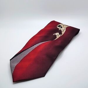 Giogio Brutini 100% Silk Red Black Beige Floral Men's Tie
